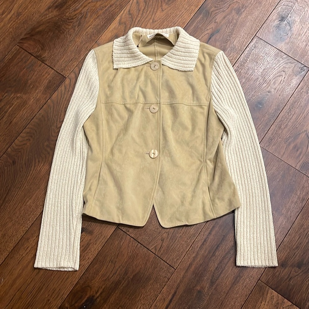 Miss Chloe Suede Knit Cardigan Jacket